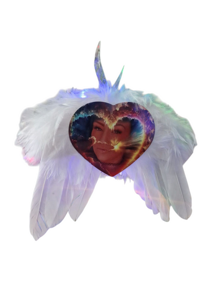 Personalised Angel Wings Photo Memorial Decoration – Christmas Remembrance Ornament