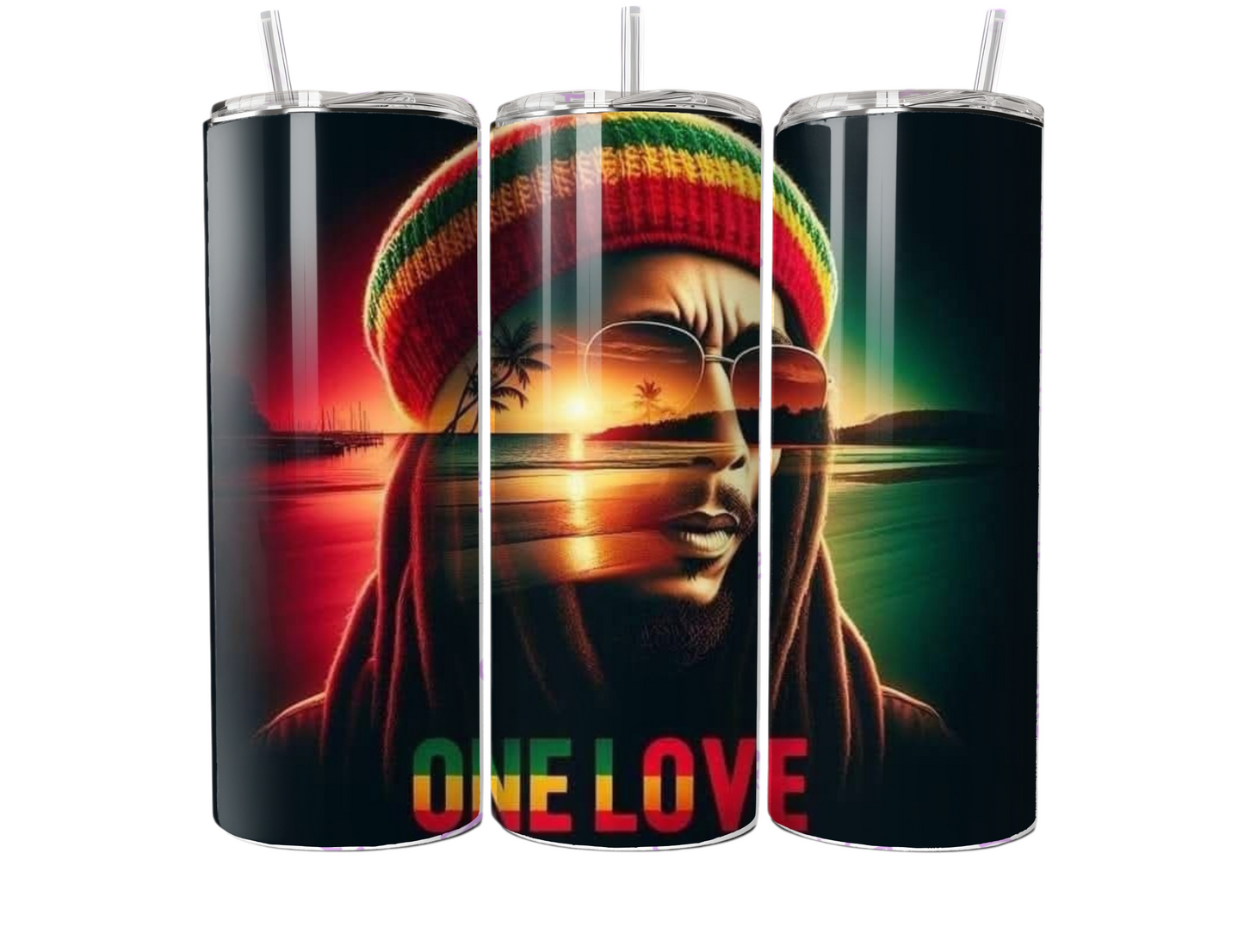 Bob Marley One Love 20oz Tumbler | Reggae Inspired Stainless Steel Travel Cup