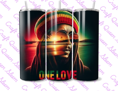 Bob Marley One Love 20oz Tumbler | Reggae Inspired Stainless Steel Travel Cup