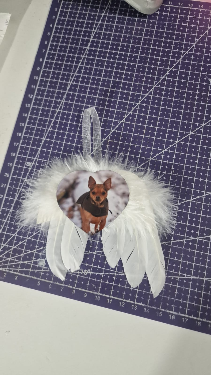 Personalised Angel Wings Photo Memorial Decoration – Christmas Remembrance Ornament