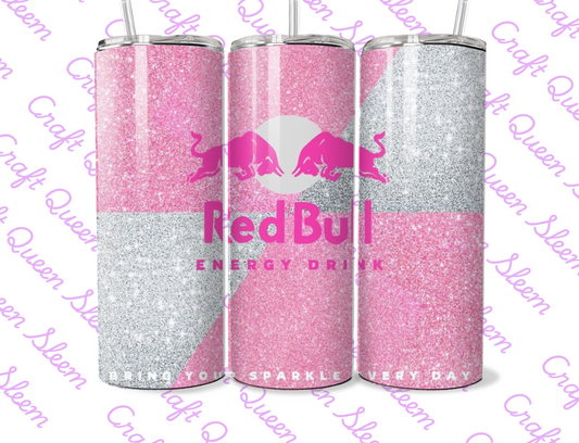 Energy Drink 20oz Tumbler - Pink Silver