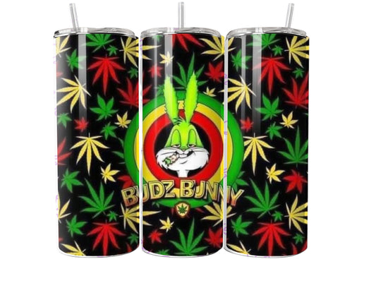 Adult Novelty Leaf Pattern Tumbler – 20oz Skinny Stainless Steel Cartoon-Style Design Cup