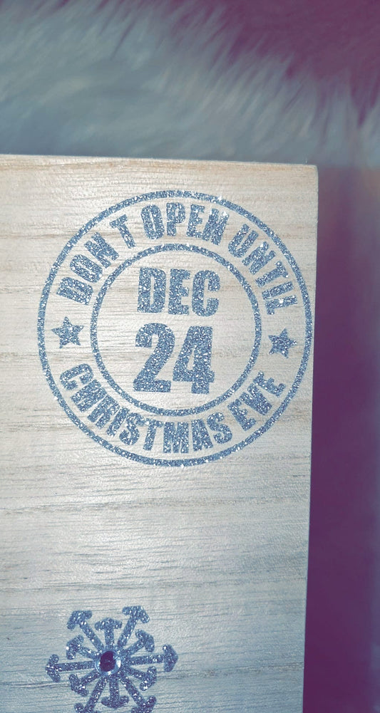 Christmas Eve Wooden Personalised Family Child Children Box - Christmas Decoration- Father Christmas