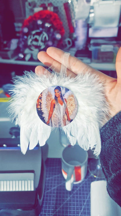 Personalised Angel Wings Photo Memorial Decoration – Christmas Remembrance Ornament