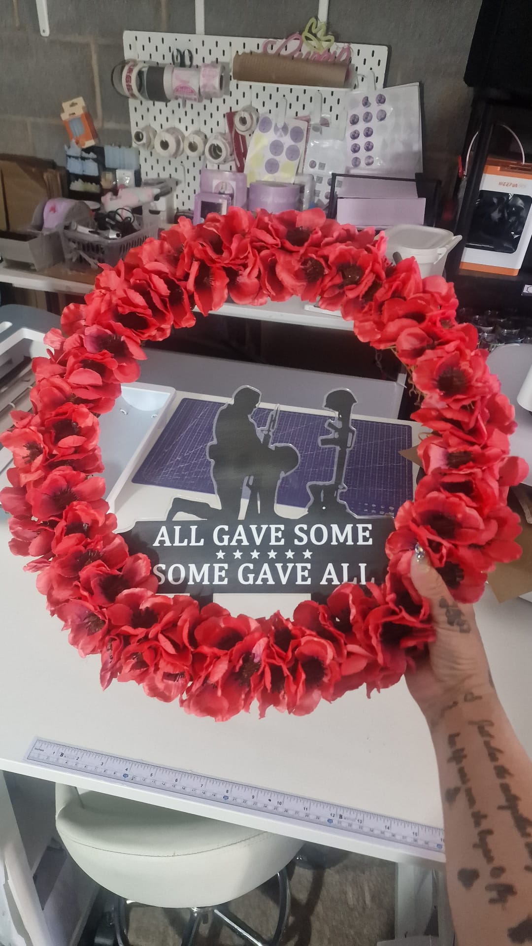Remembrance Poppy Wreath – Memorial Tribute Wreath- Large 40cm