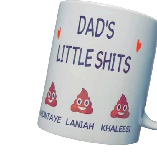 Personalised Funny Dad Mug – Dad’s Little 💩 Mug