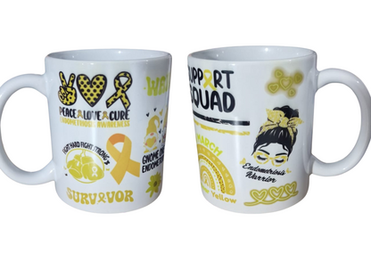 Endometriosis Awareness Mug | Yellow Ribbon Warrior Cup
