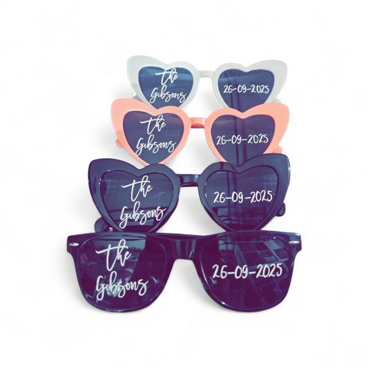 Personalised Wedding Sunglasses | Custom Names & Date | Bride & Bridal Party Glasses