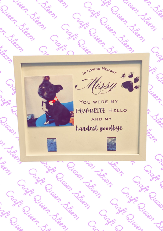 Pet Dog Cat Memorial Collar Frame - Keepsake Fury Friend