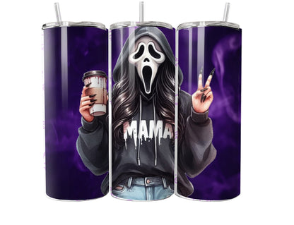 Horror Mama Inspired Tumbler – 20oz Skinny Stainless Steel Spooky Mum Cup