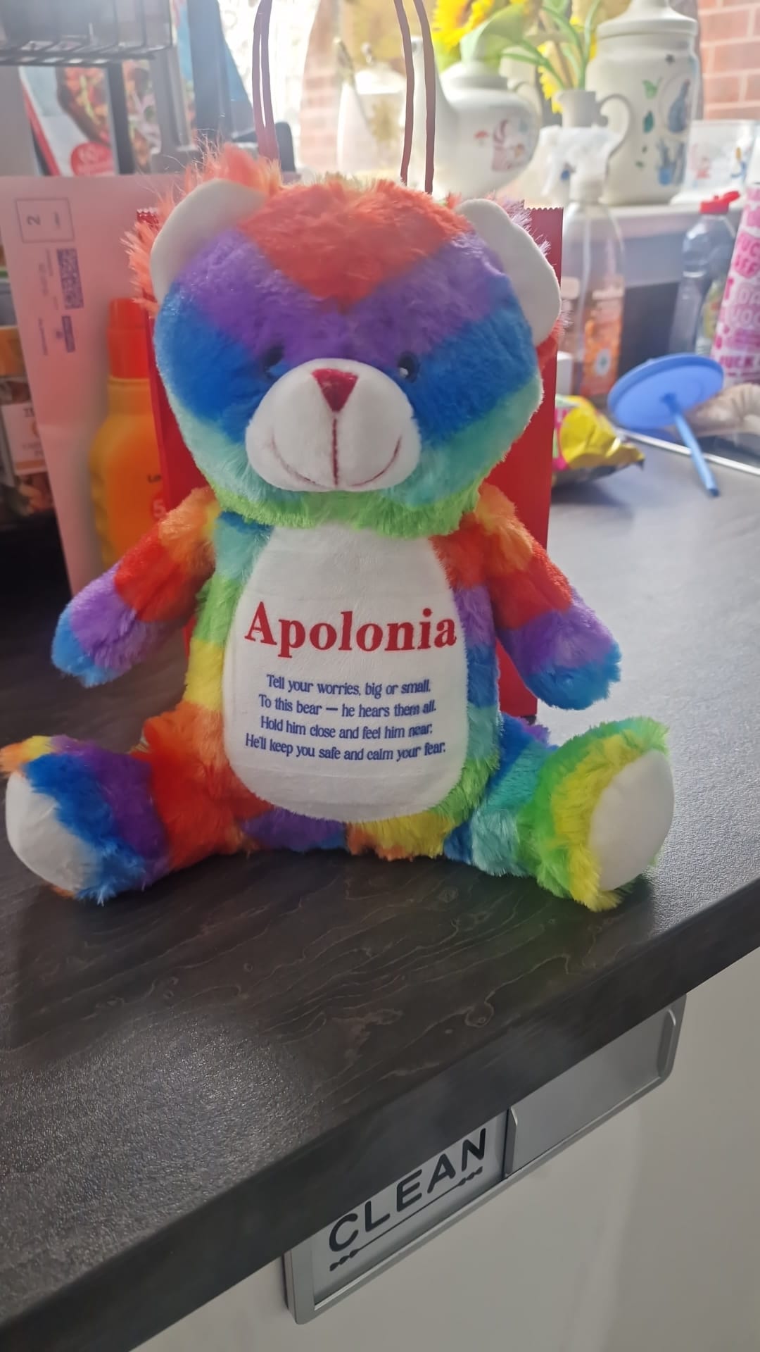 Personalised Worry Bear | Custom Name Teddy | Comfort & Anxiety Bear Gift