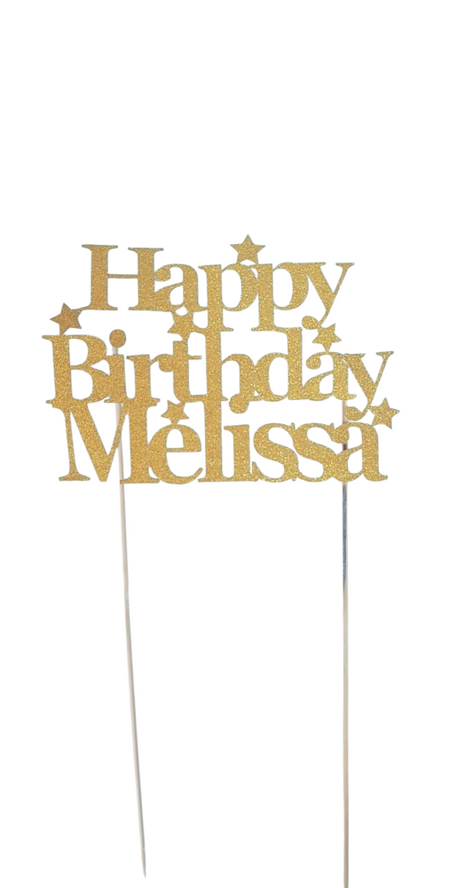 Custom Birthday Cake Topper | Personalised Name & Age Cake Decoration