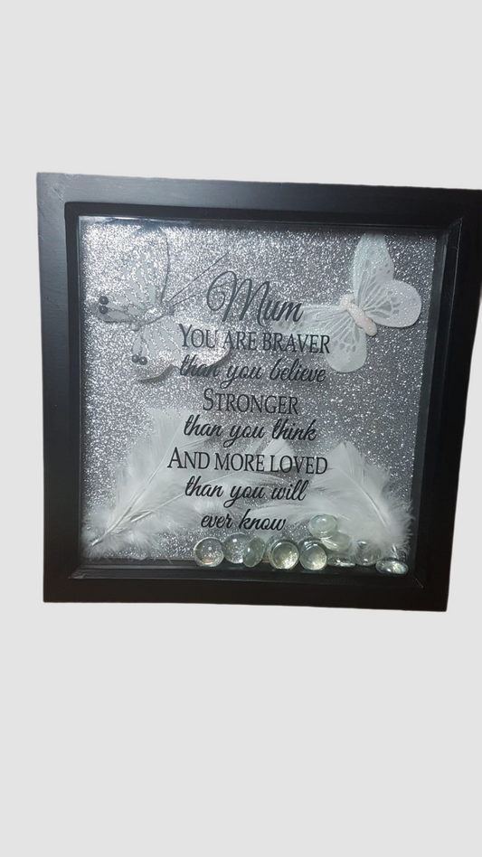Mum Brave Strong Shadow Box Frame - Mothers Day