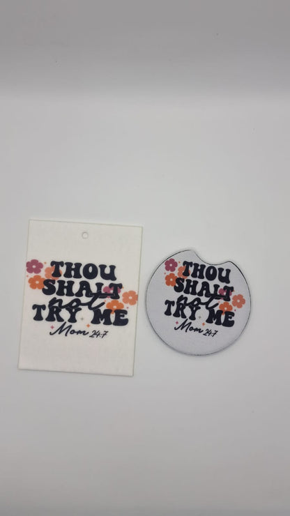Girly Cute Funny Car Coasters (2 pack) + Air Freshener