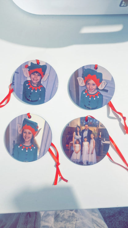 Personalised Photo Christmas Bauble – Custom Christmas Tree Decoration