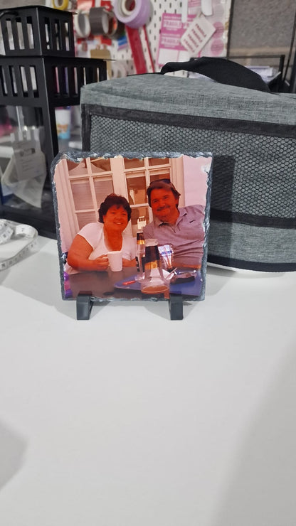 Personalised photo slate - Heart Square Circle