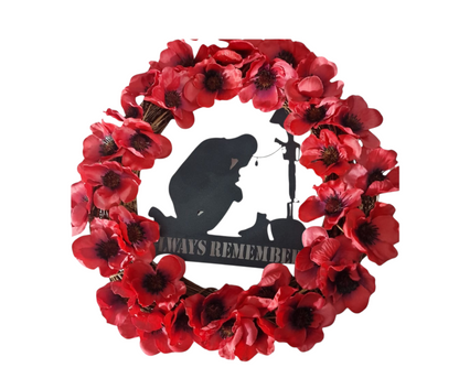 Remembrance Poppy Wreath – Memorial Tribute Wreath - Small 30cm