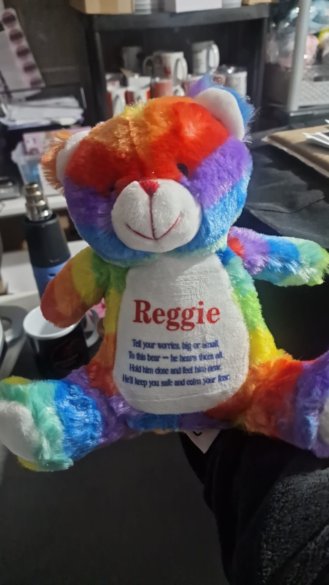 Personalised Worry Bear | Custom Name Teddy | Comfort & Anxiety Bear Gift