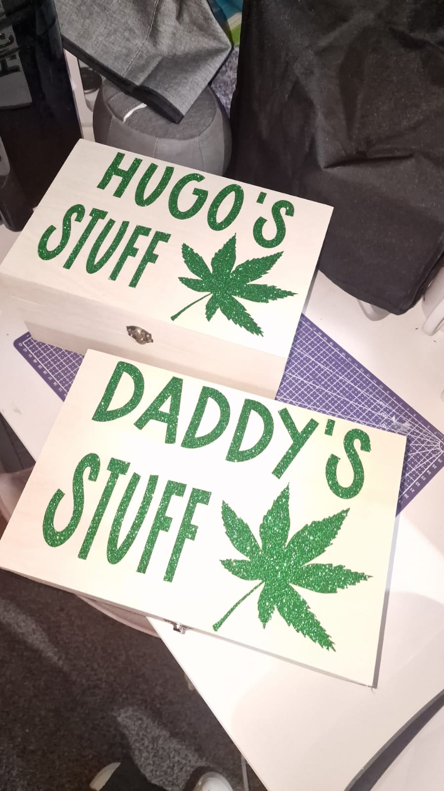 Personalised Weed Storage Box with Name | Custom Stash Box | Cannabis Leaf Design