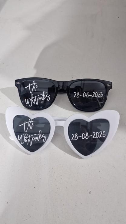 Personalised Wedding Sunglasses | Custom Names & Date | Bride & Bridal Party Glasses