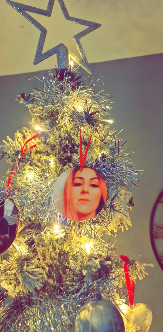 Personalised Christmas Tree Decorations - Square Circle Heart