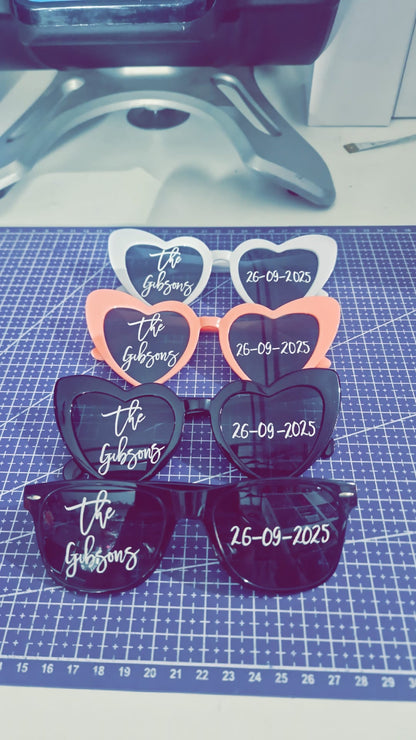 Personalised Wedding Sunglasses | Custom Names & Date | Bride & Bridal Party Glasses