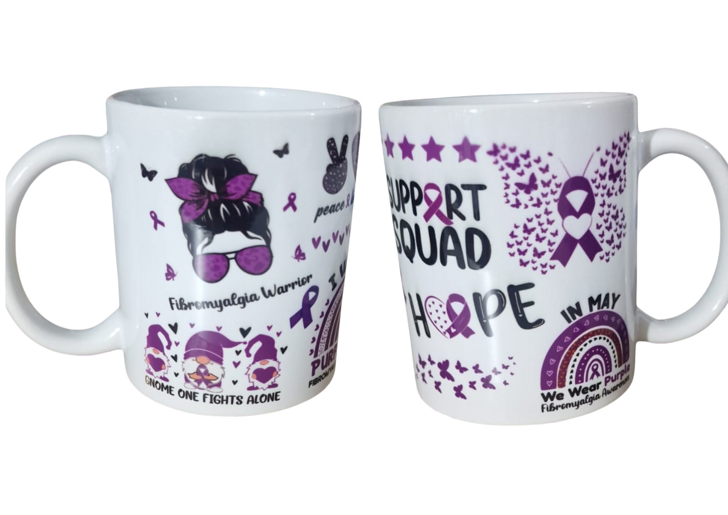 Fibromyalgia Awareness Mug | Purple Ribbon Warrior Cup