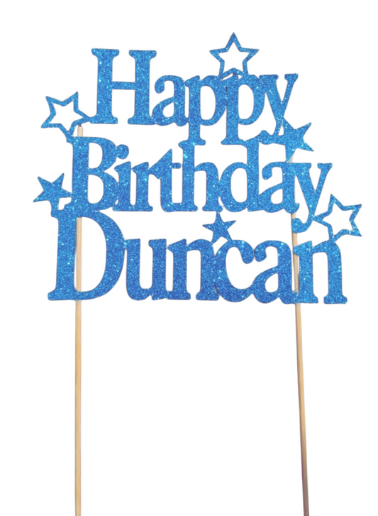 Custom Birthday Cake Topper | Personalised Name & Age Cake Decoration