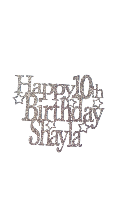 Custom Birthday Cake Topper | Personalised Name & Age Cake Decoration