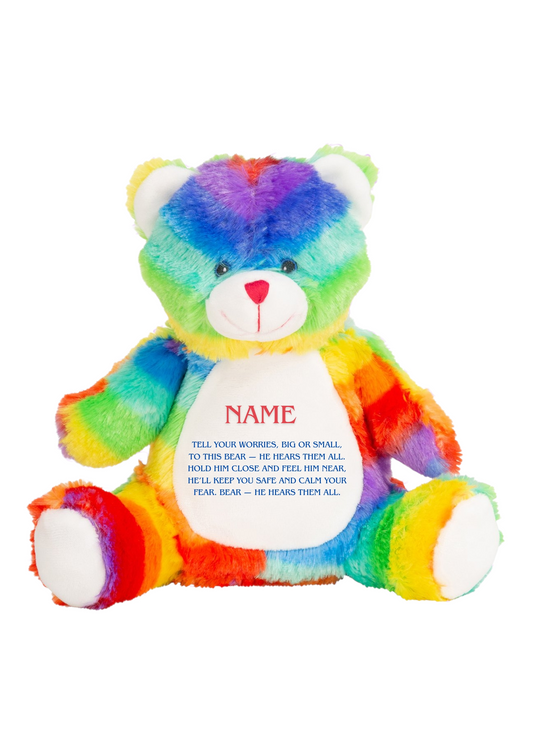 Personalised Worry Bear | Custom Name Teddy | Comfort & Anxiety Bear Gift