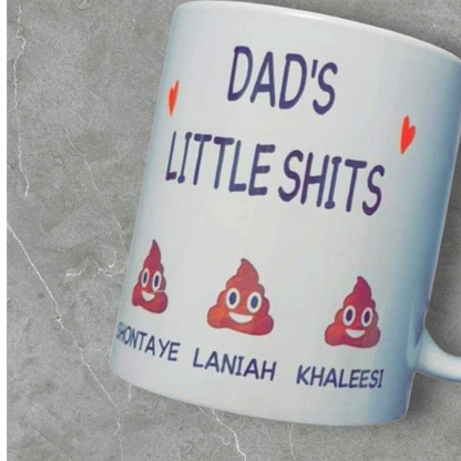 Personalised Funny Dad Mug – Dad’s Little 💩 Mug