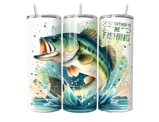 I’d Rather Be Fishing 20oz Tumbler | Fishing Gift Cup