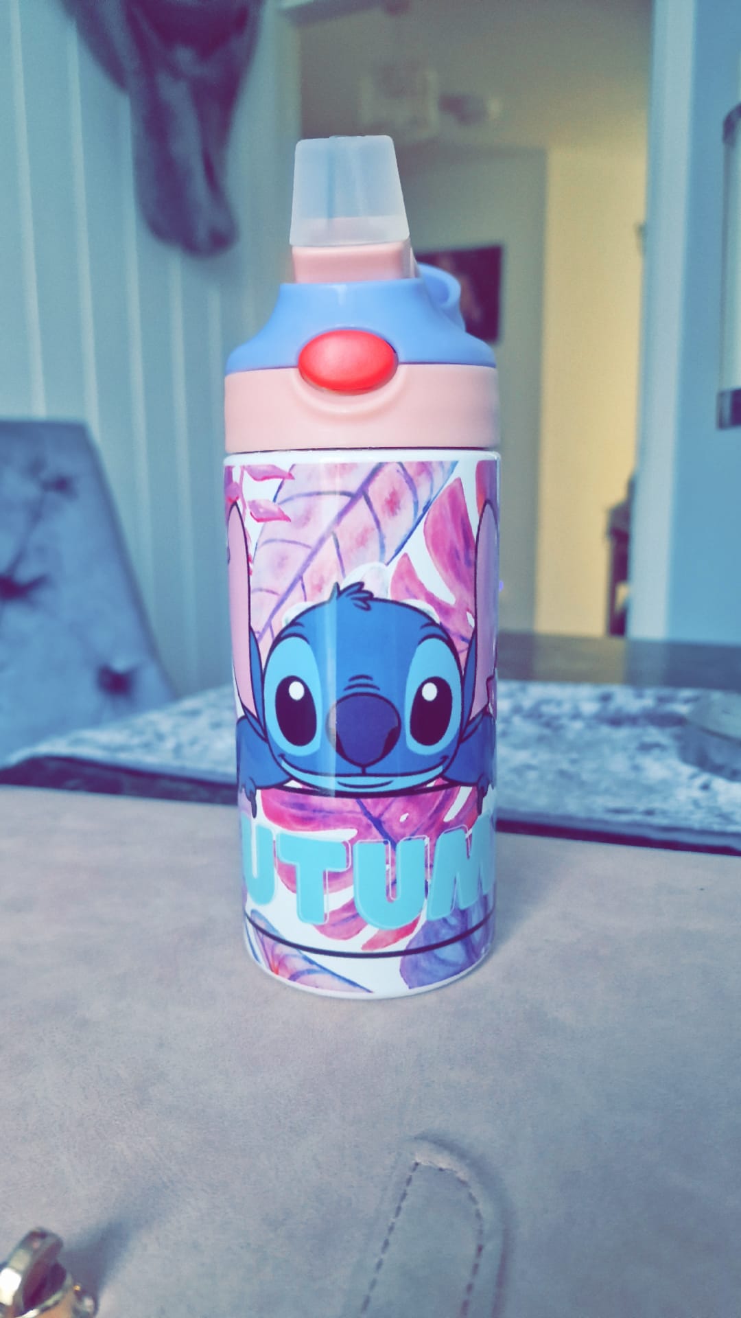 Custom Kids Water Bottle – Personalised Flip Straw Bottle with Name (Multiple Colours)