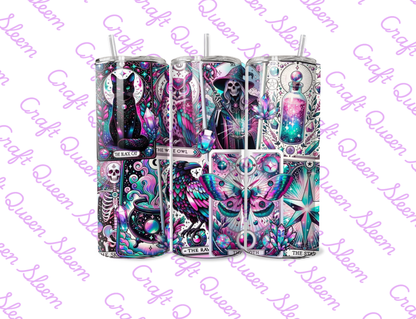 Mystical Tarot Aesthetic 20oz Tumbler | Witchy Crystal & Celestial Design Cup