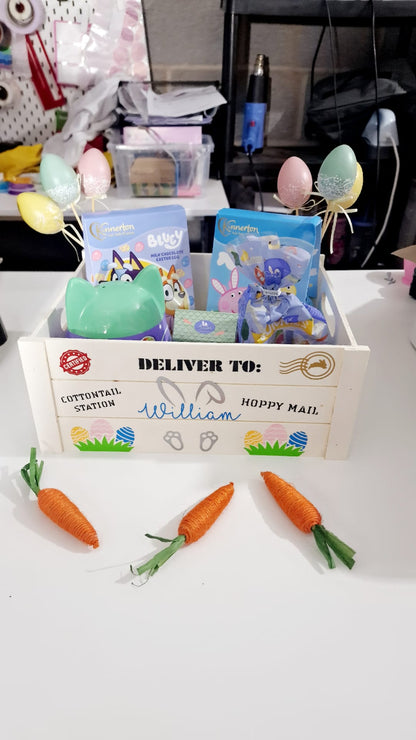 Easter Personalised Wooden Crate - Egg Box