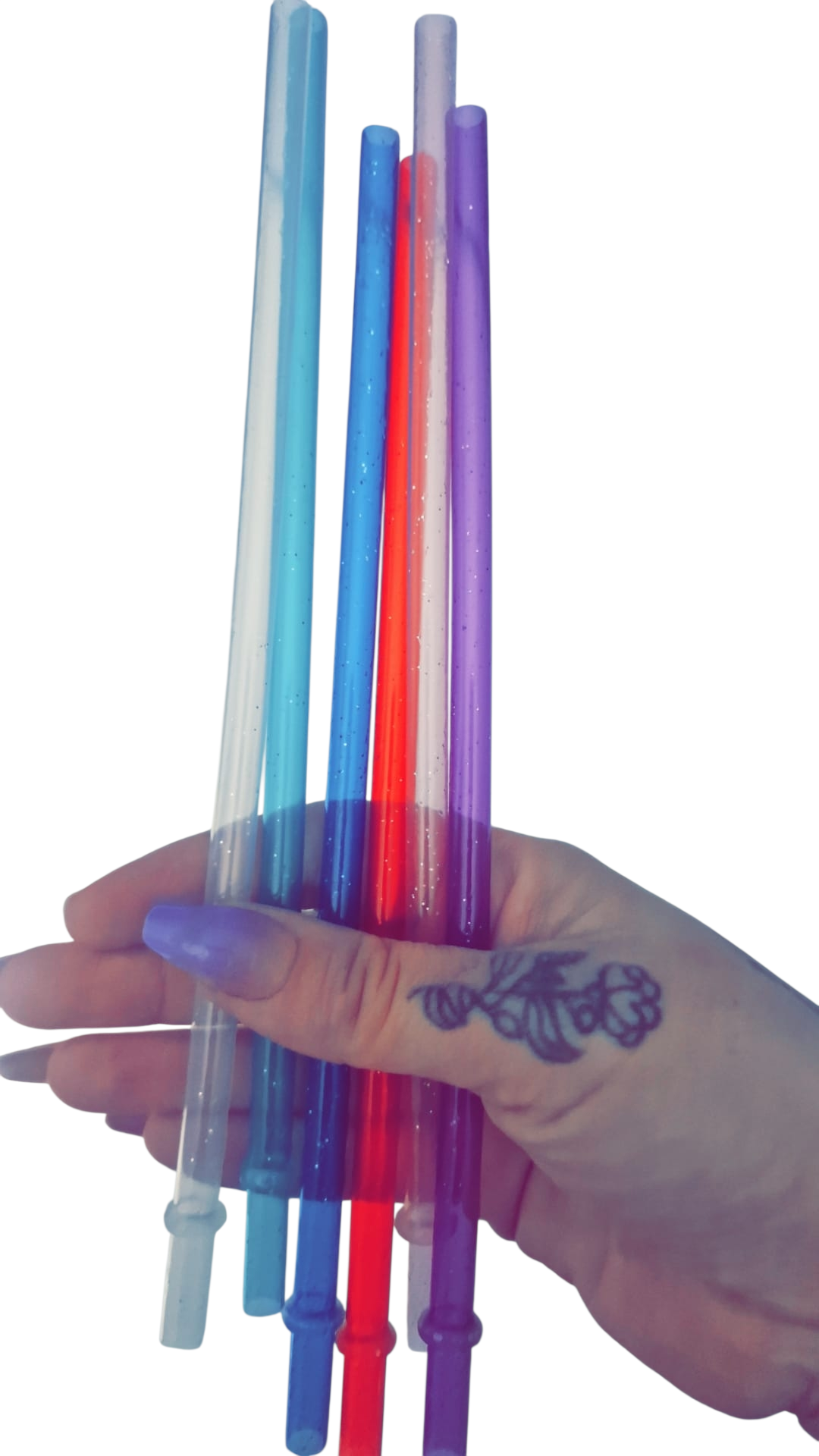 Reusable Glitter Plastic Straws | Fits 20oz Tumblers | Assorted Colours