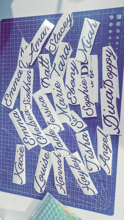 Custom Vinyl Decal Stickers | Personalised Name & Text Decals