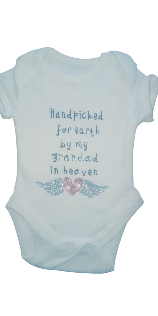Handpicked for Earth Baby Vest | Memorial Grandad in Heaven Baby Grow