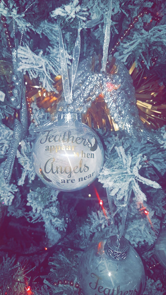 Feathers Appear When Angels Are Near Christmas Tree Bauble Decoration