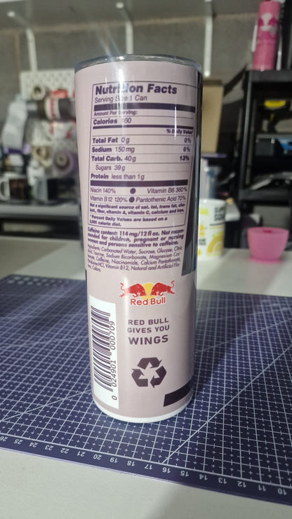 Energy Drink Can Style Tumbler – 20oz Skinny Stainless Steel Cup with Straw