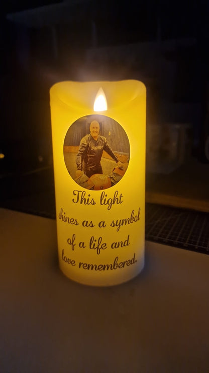 Personalised Memorial Flickering Flame Candle