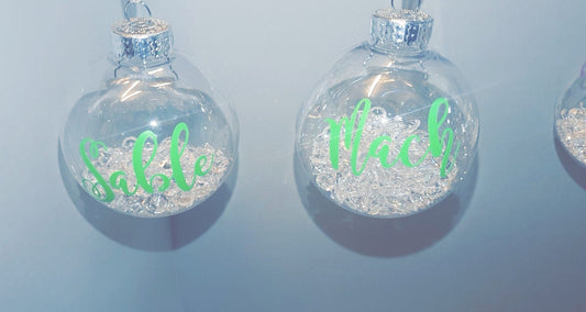 Personalised Named Christmas Baubles Decorations