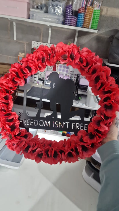 Remembrance Poppy Wreath – Memorial Tribute Wreath- Large 40cm
