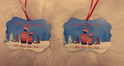 Personalised Christmas Tree Decorations - Square Circle Heart