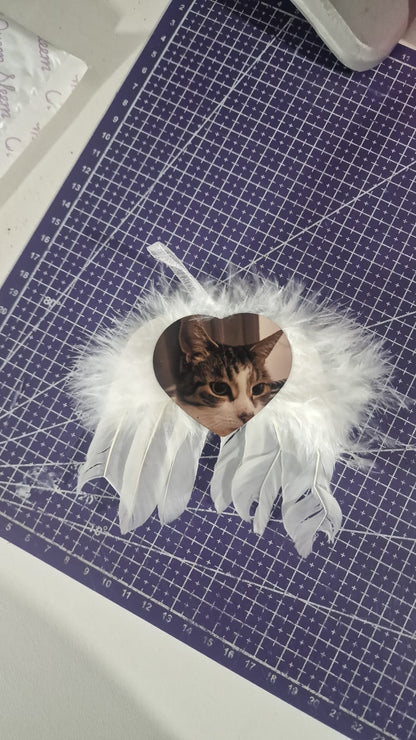Personalised Angel Wings Photo Memorial Decoration – Christmas Remembrance Ornament