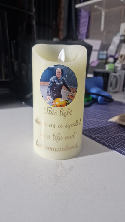 Personalised Memorial Flickering Flame Candle