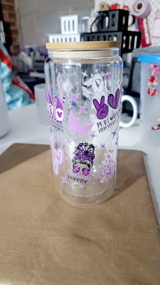 Fibromyalgia 16oz glass can