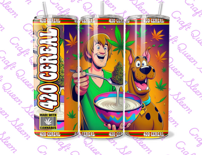 420 Cereal Inspired Tumbler – 20oz Skinny Stainless Steel Funny Stoner Cup