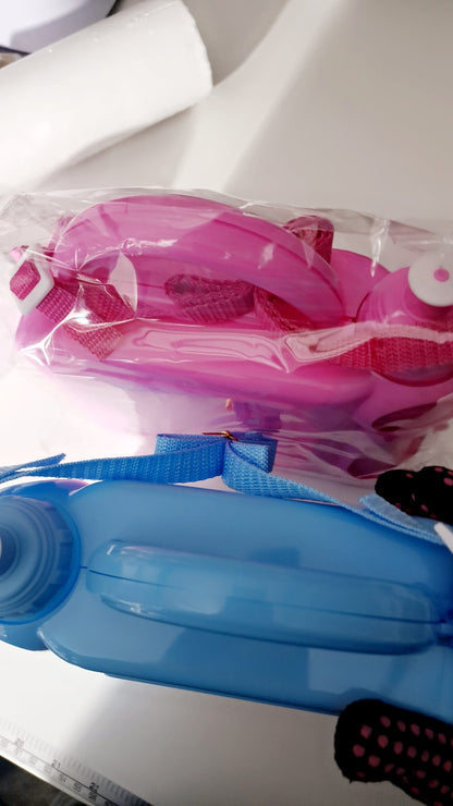 Children's Personalised Lunchboxes- Bottle Pink Blue