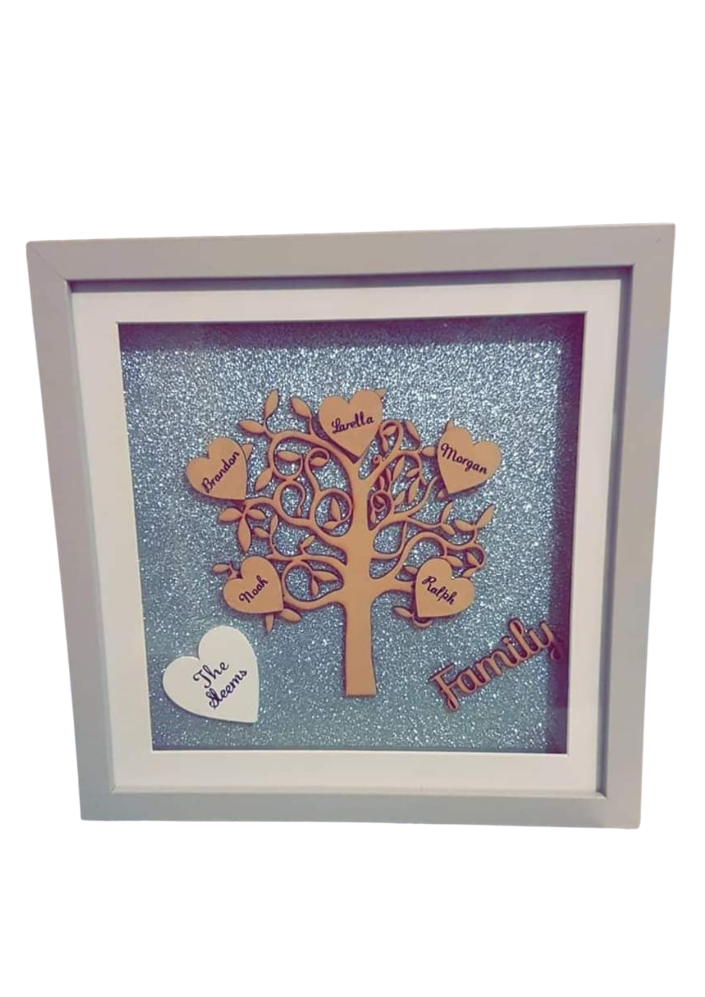 Personalised Family Tree Frame | Custom Names & Heart Tree | Family Keepsake Gift